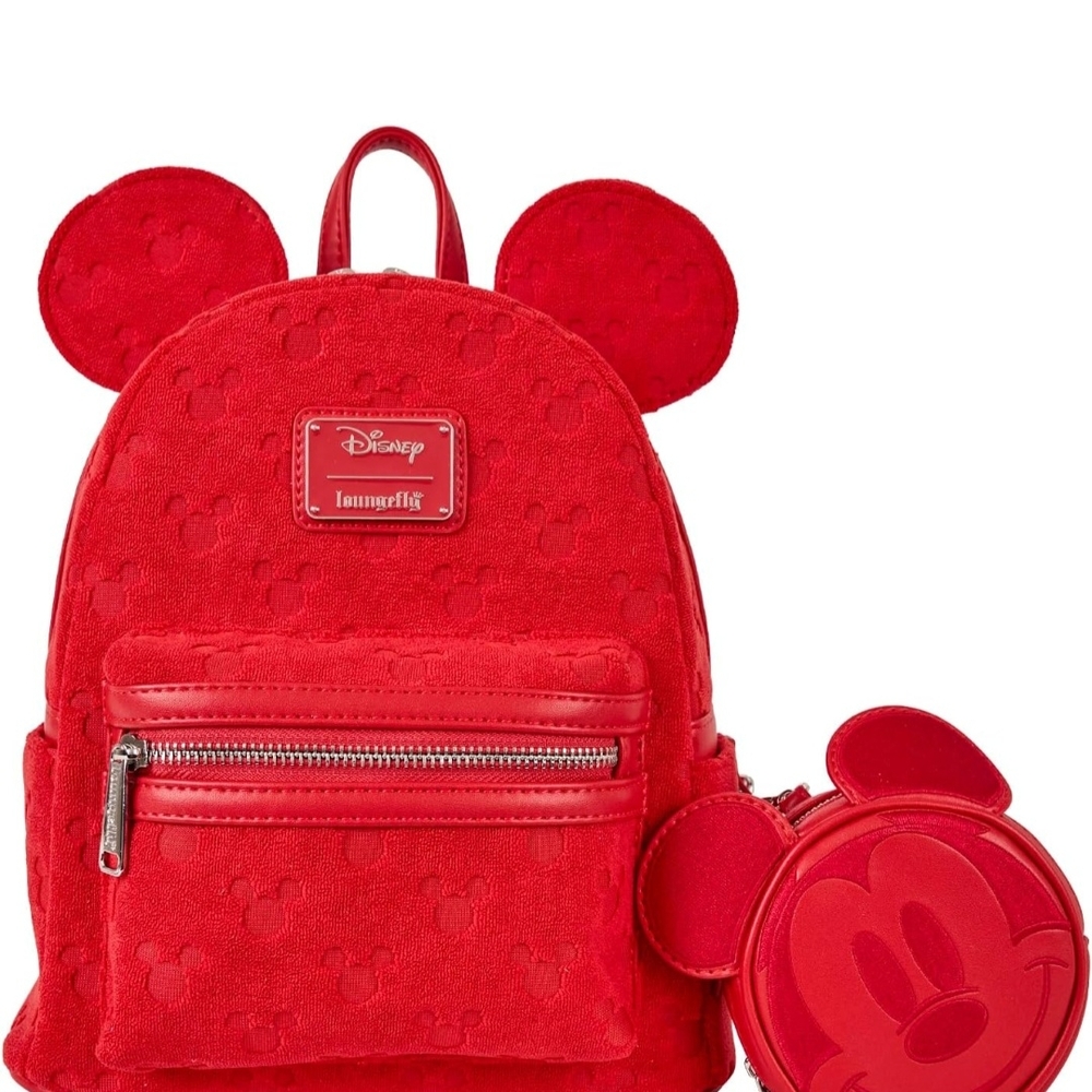 Loungefly Disney Mickey Ears Burnout Mini Backpack 2 PC EXCLUSIVE